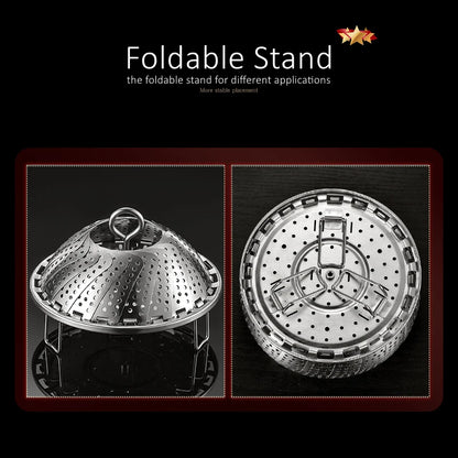 GEDO Foldable and Detachable Steaming Plate 277mm Diameter Steamer with Drainage Holes Easily Clean Chinese Breakfast Cookware