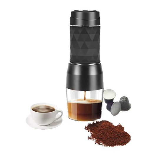 Tripresso Mini Portable Coffee Machine Espresso Coffee Maker Hand Press Capsule Ground Coffee Brewer for Home Travel and Picnic