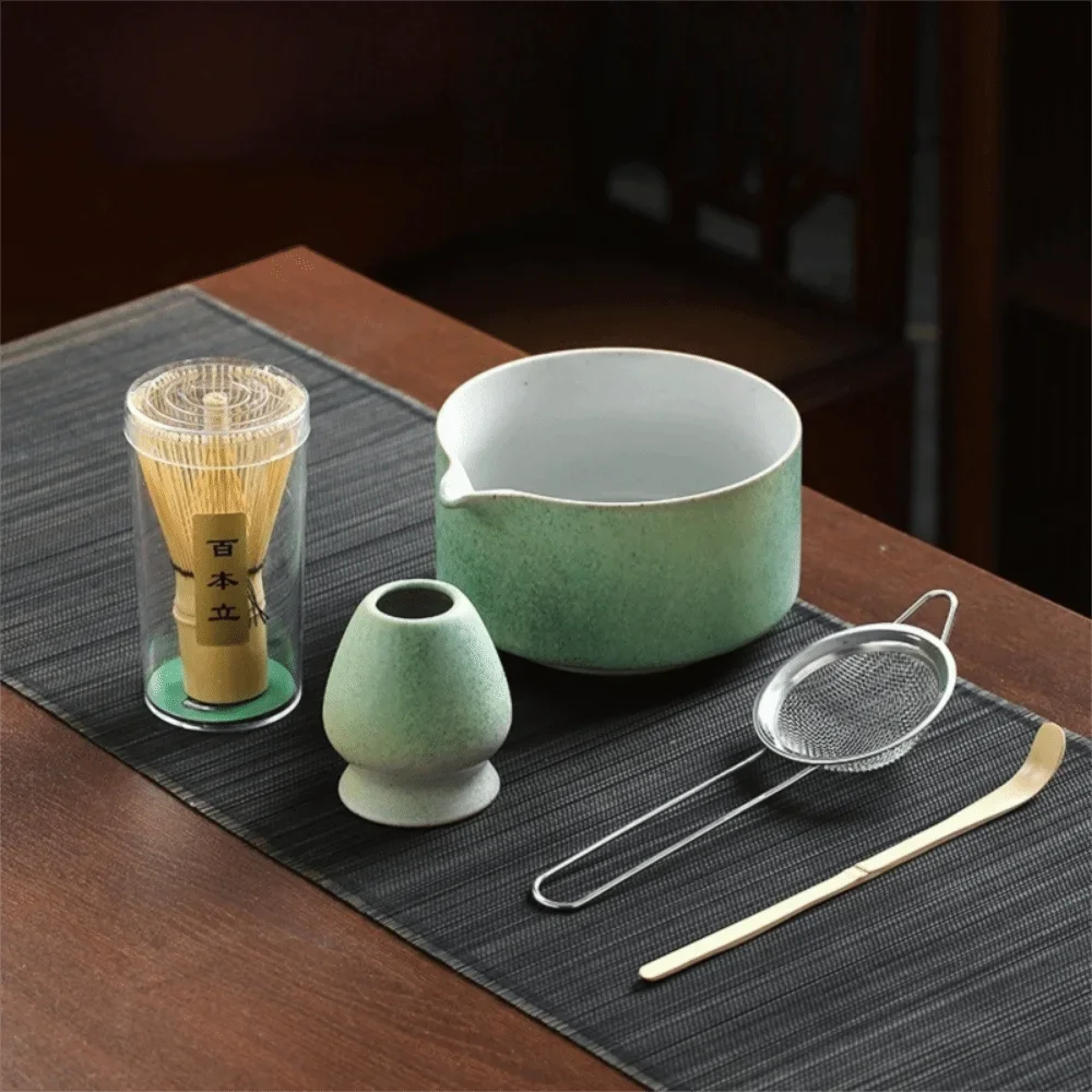 Japanese Ceramic Matcha Set Reusable Traditional Tea Whisk Stand Tea Sets Safe Matcha Whisk Set Tea Lovers Gifts