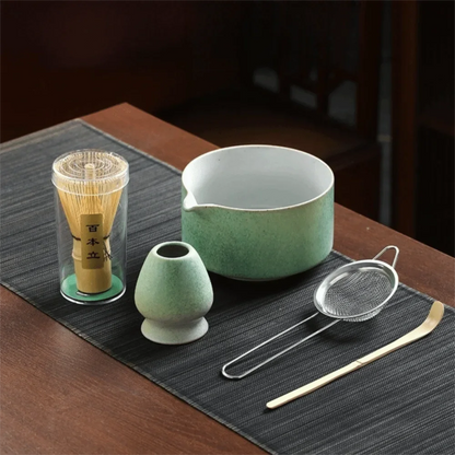 Japanese Ceramic Matcha Set Reusable Traditional Tea Whisk Stand Tea Sets Safe Matcha Whisk Set Tea Lovers Gifts