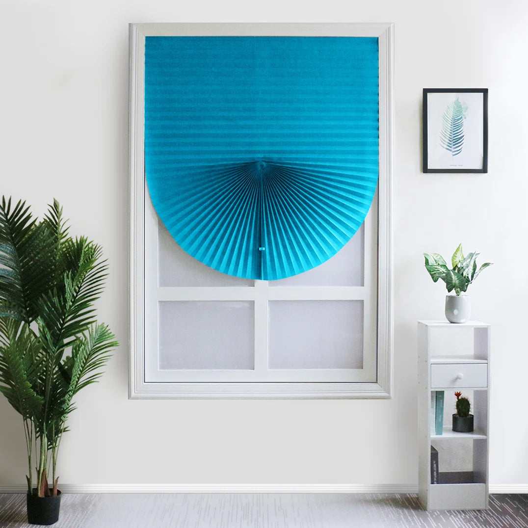 Blind for Window Self Adhesive Pleated Blinds Cordless No Drill Fabric Blinds Room Darkening Shades Blackout Shades for Bathroom