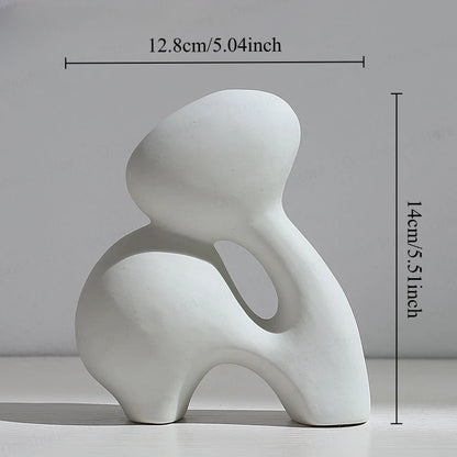 Nordic Creative White Vase Living Room Simple Ceramic Vase Decoration High End Art Glass Vase