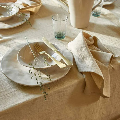 100% Flax Linen Napkins Set of 10 - Soft Absorbent Cloth Dinner Napkins for Kitchen Table, Washable Reusable & Wrinkle Resistant