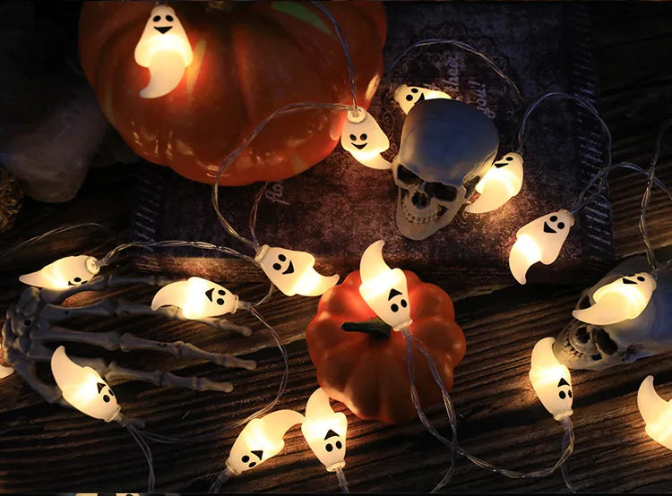 Halloween Dekoration LED LIGHT STRING PUMPKIN SKULL Hoved øjeformet lampe Streng trick eller behandling af lanterne horror Halloween dag