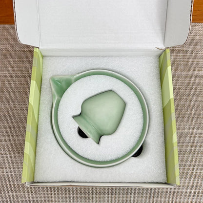 2 Pcs Matcha Set Matcha Whisk Set with Carved Ceramic Matcha Bowl & Carved Matcha Whisk Stand Japanese Tea Ceremony Gift Box