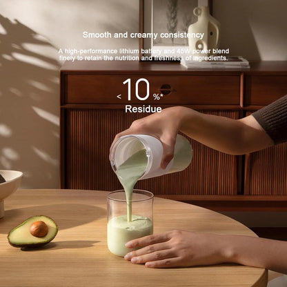 Licuadora portátil XIAOMI MIJIA, hace 12 tazas con carga completa, inalámbrica y portátil, máquina exprimidora de vasos mezcladores de capacidad de 300 ml, 19,500 rpm