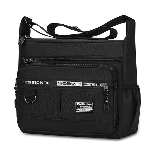 Rilibegan Men Crossbody Bag Single Shoulder Poss Big Capacity Storage Bag Fashion Multi Locets Business Crossbody Poss