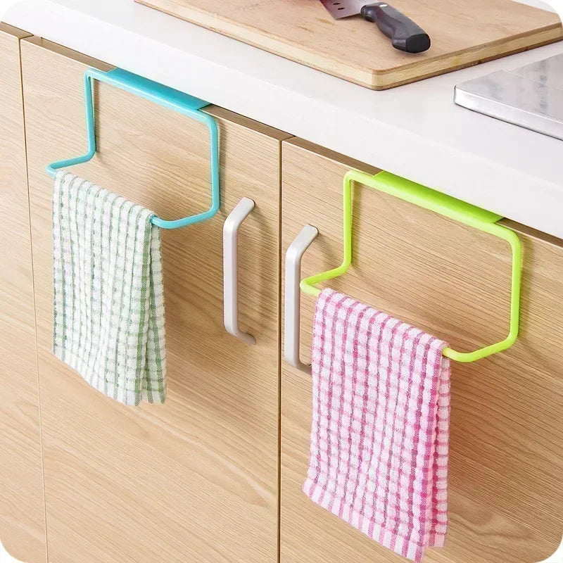 Handtuchregal Hanging Halter Organizer Badezimmer Küchenschrank Schrank Kleiderbügel Küche Badezimmer Zubehör Gadgets Kochwerkzeuge