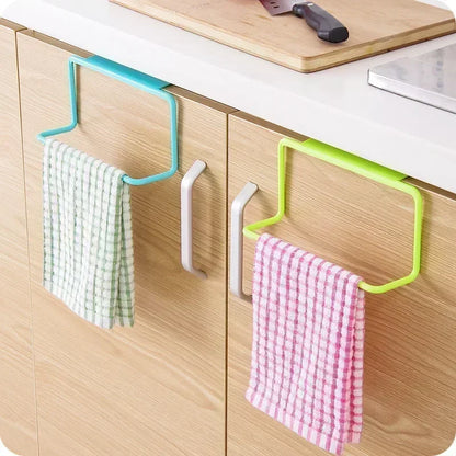 Handtuchregal Hanging Halter Organizer Badezimmer Küchenschrank Schrank Kleiderbügel Küche Badezimmer Zubehör Gadgets Kochwerkzeuge