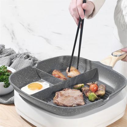 Multi-Zweck haltbar nonstick ometéiert Piting Pan 3-in-1 Steaks Kaffi drénken Saukvention Kachleware Kachware Kichen Kichen Kachware Geschwüschen