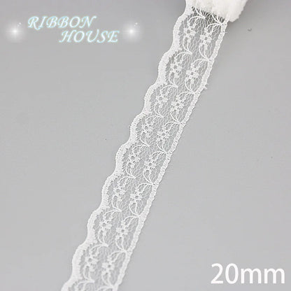 (5 yards/roll) white Lace ribbon fabric Webbing Decoration Lovely gift packing polyester Material