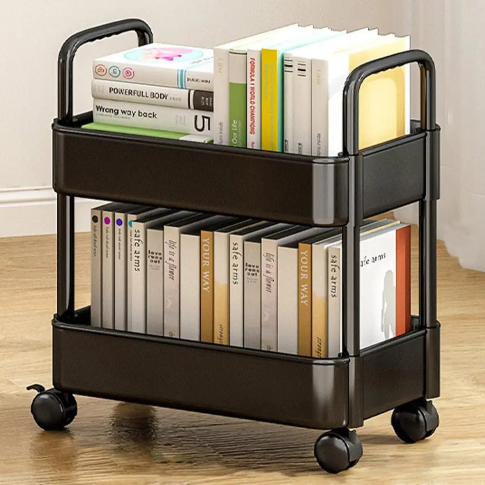 Rulling Storage Cart 20lbs Max Load Capacity 2 Tier Utility Cart Trolley On Wheels For Kitchen Baderomstilbehør