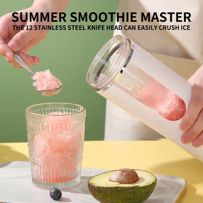 New portable wireless juicer with USB charging, small juice cup, household multifunctional crushed ice juicer, juicer cup.