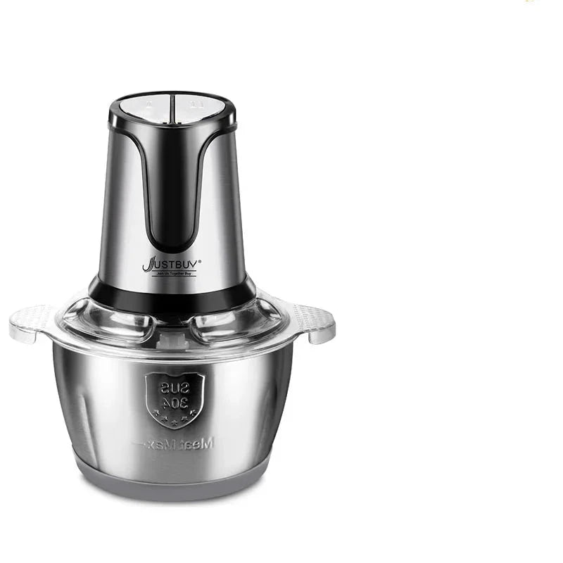 Tartalék késsel 500W rozsdamentes elektromos helikopter húsdaráló -Mincer Baby Food Processor 2 Speed ​​2L kapacitás