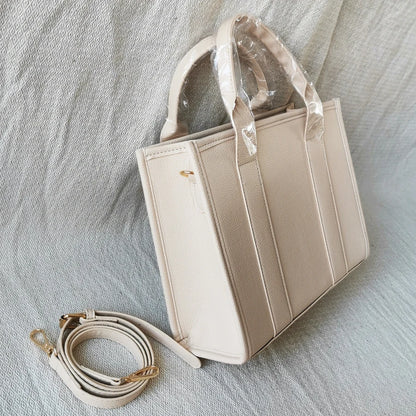 Tygväskan mode nya kvinnors tygväska en axel crossbody handväska beige väska