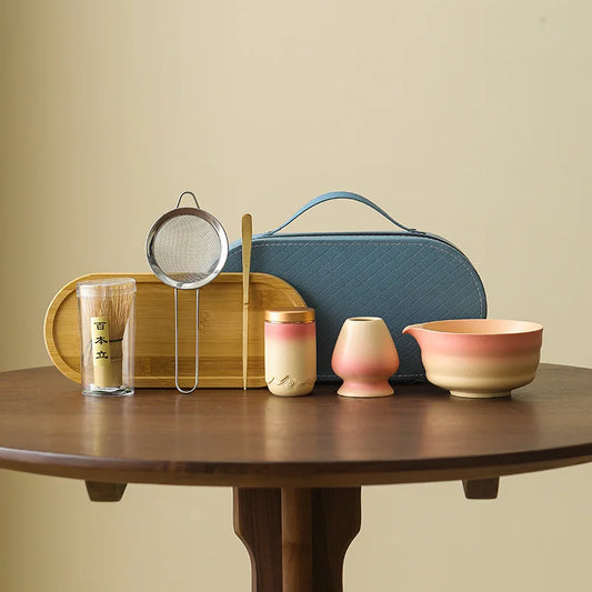 NEW High-end Japanese Ceramic Matcha Gift Box Matcha Tea Set With Whisk And Bowl Sumptuous Grinder Brush Tea Tools Hold