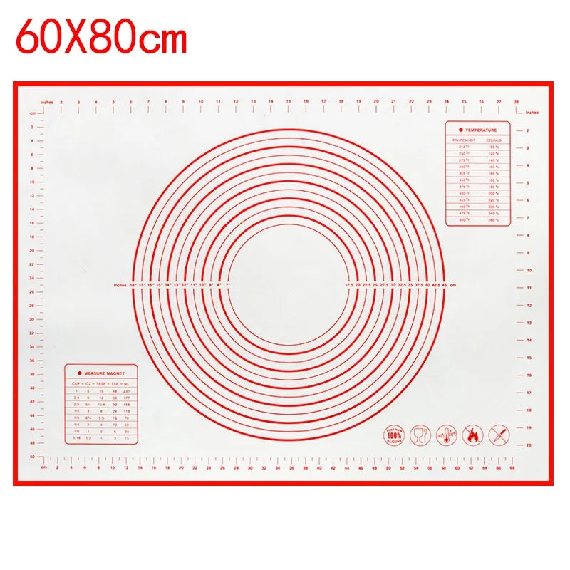 Large Kneading Dough Mat Silicone Table Mats Pad Sheet Baking Mat Pizza Cake Dough Maker NonStick Pastry Rolling Pad Bakeware