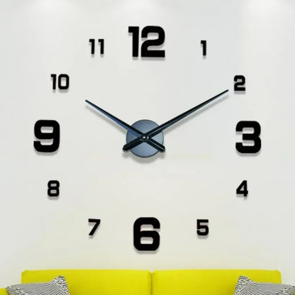 3D DIY Wall Decor Quartz Clock Fashion Watch Acrylic Mirror Stickers Modern Design Large Wall Clock Clocks Home Garden