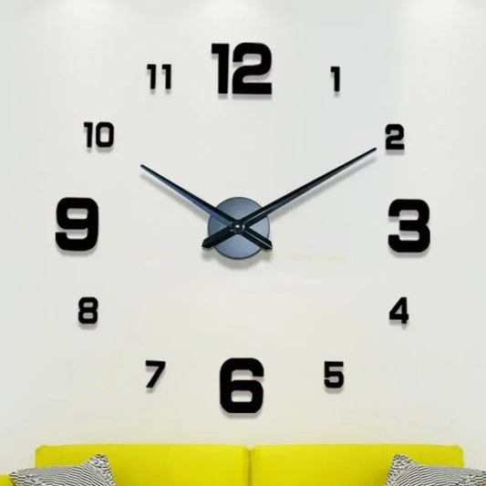 3D DIY Wall Decor Quartz Clock Fashion Watch Acryl Mirror Stickers Modern Design Grote wandklokken Huistuin