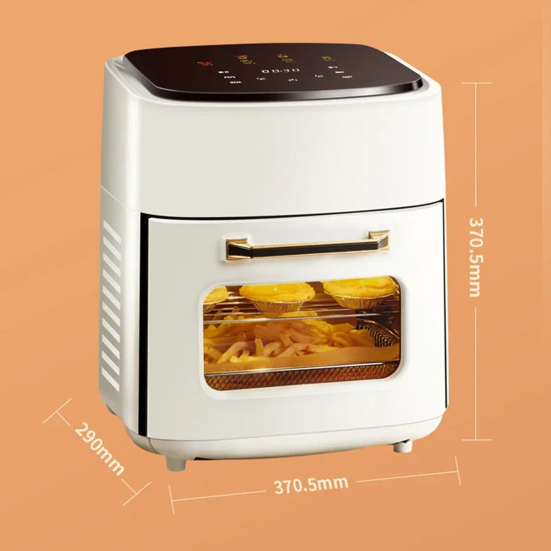 15L Large Multifunction Digital Air Fryer Without Oil Electric Oven, Dehydrator, Oven Touch Screen Fryer Viewable Window