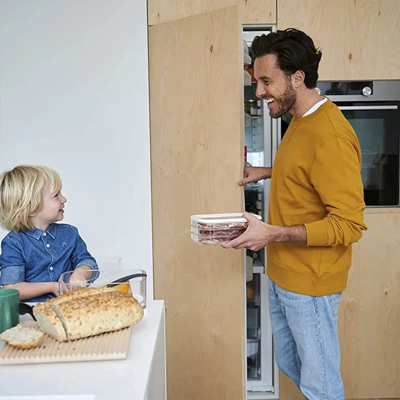 Corizante refrigerado con tapa de plástico congelado de plástico congelado Caja de almacenamiento transparente para el refrigerador de cocina Tazón fresco