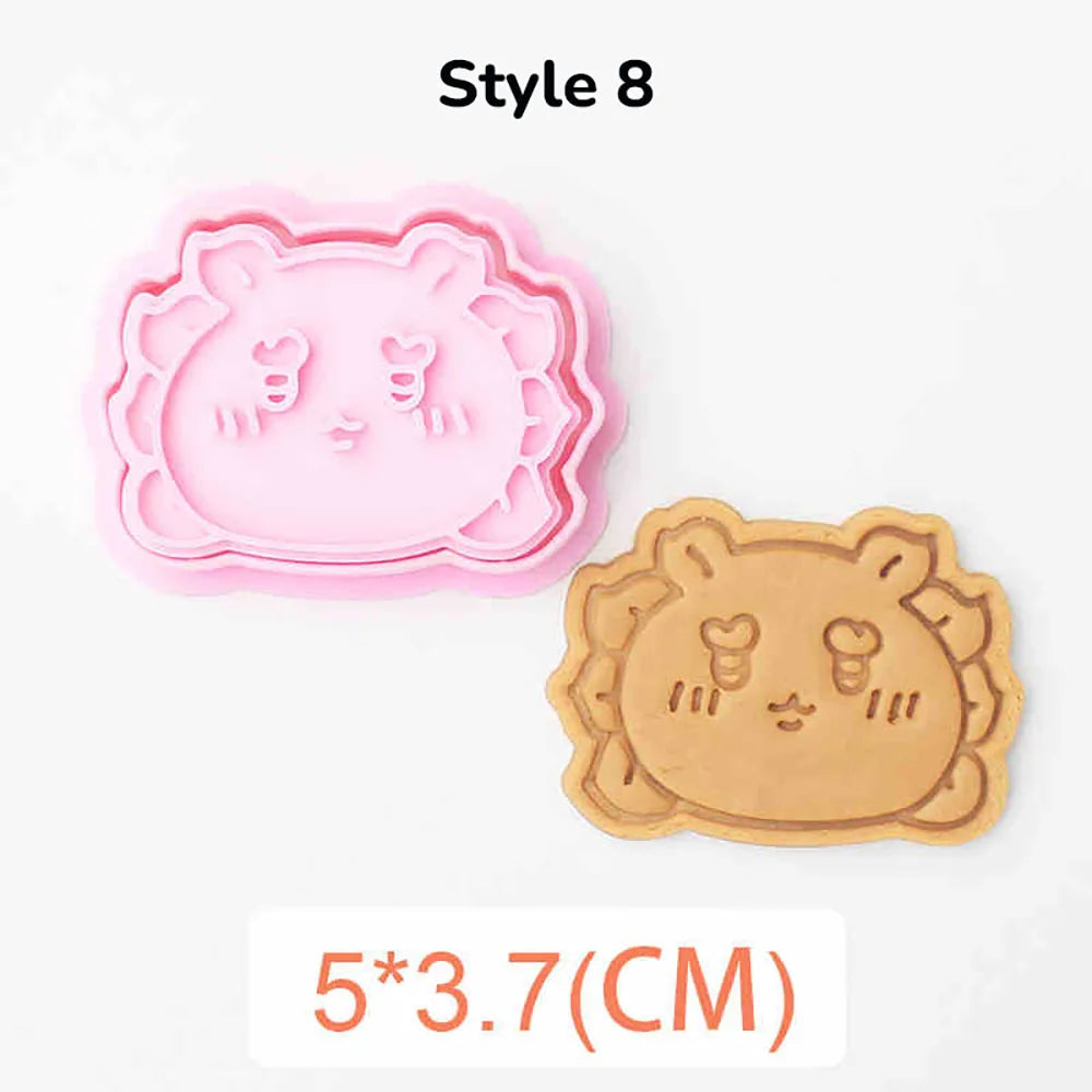 Cartoon Doll Cookie Cutters Pressable Biscuit Mold DIY Kitchen Baking Pastry Bakeware