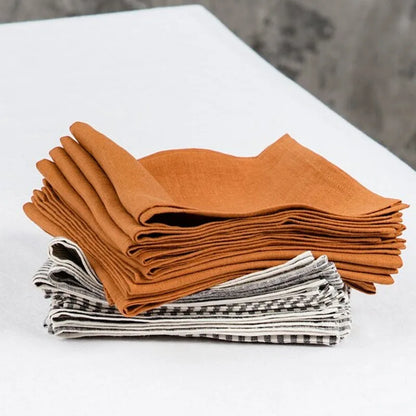 100% Flax Linen Napkins Set of 10 - Soft Absorbent Cloth Dinner Napkins for Kitchen Table, Washable Reusable & Wrinkle Resistant