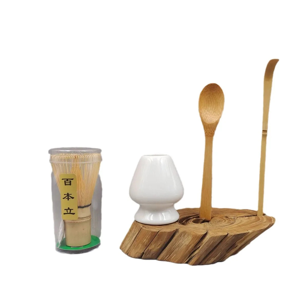 4 în 1 Set match Set Bamboo Whisk linguriță Seturi de ceai din ceai din ceai pentru calea ceaiului de ceai de casă