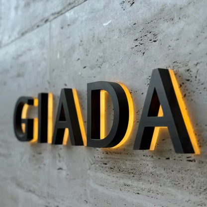 Custom Wall Logo Sign Business Metal Backlit Custom LED Channel Letter Light Sign of 3D Logo Led Illuminated Sign