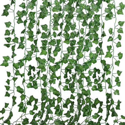 Artificial Vine Green Leaf Fairy Vine Hanging Vine Outdoor DIY For Wall Bedroom Garden Home Decoration Wedding Birthday Decor