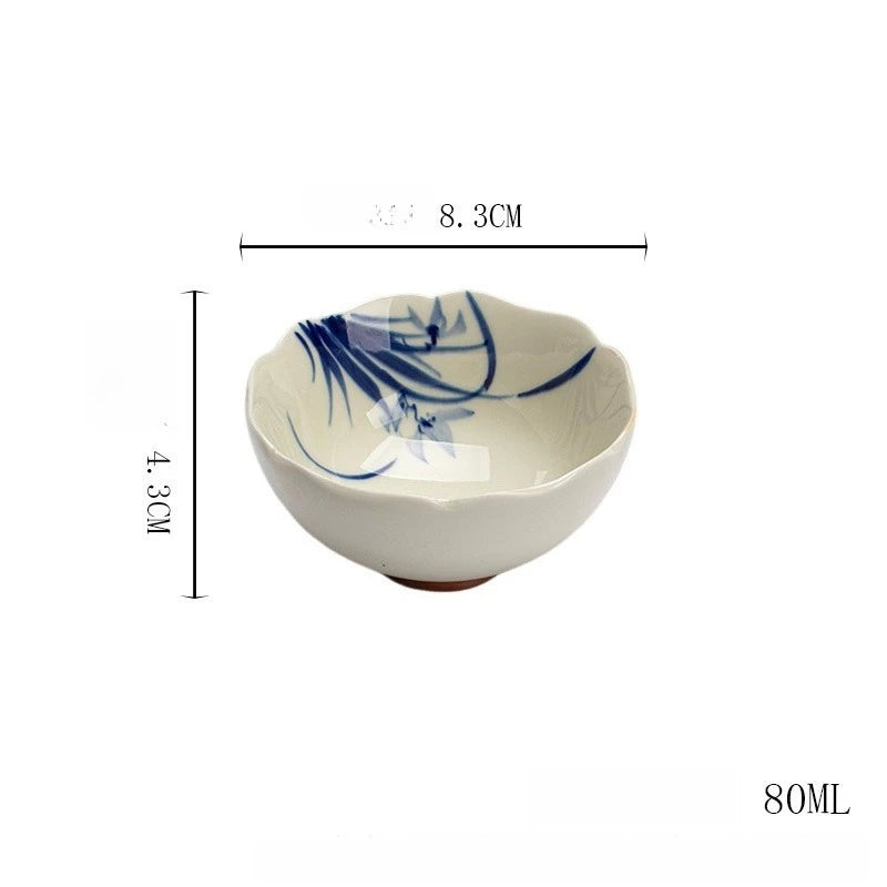 Antique Mud Master Cups Floral Teacups Household Small Tasting Cup Chinese Kung Fu Tea Set Pu Er Drinkware Teaware Tea Ceremony