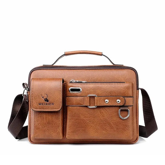 PU Shoulder Bag Men's Handbag Men's Casual Bag Business Bag Large Capacity Shoulder Crossbody Bag