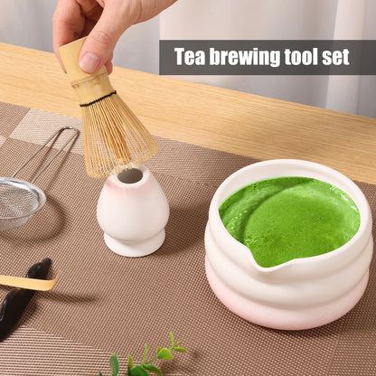 Japanese Matcha Tea Set Easy to Use Elegant Green Matcha Kit Smooth Help Relaxing Japanese Tea Making Set for Your Home Use