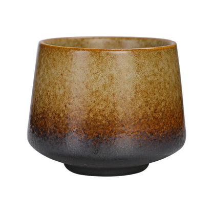200ml Handmade Pottery Cup Retro Ceramic Coffee Cup with Flower Pattern
