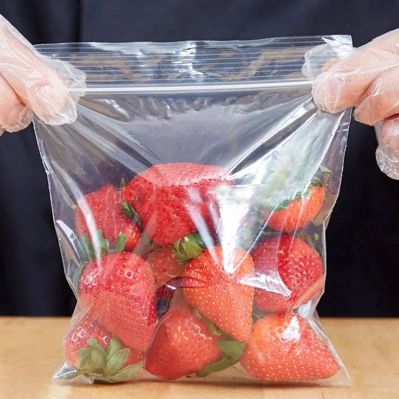 300/100PCS Transparent Zip Bags Food Jewelry Vacuum Storage Bag Plastic Thicken Reclosable Poly Bag Kitchen Organization Package