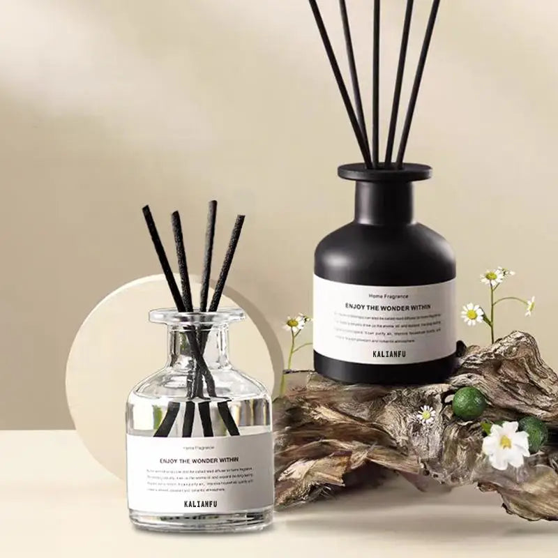 50ML Flameless Home Fragrance Room Freesia Jasmine Fragrance Oil with Rattan Diffuser Stick Home Room Air Freshener Deco