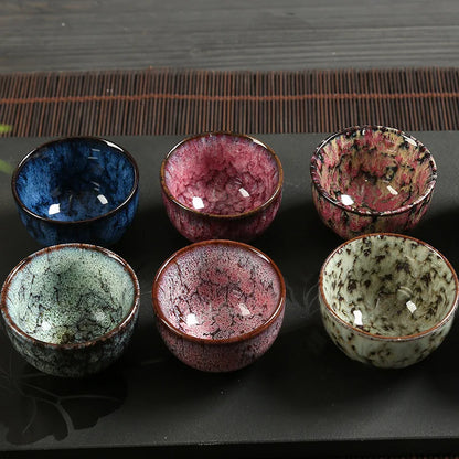 1pcs Mini Tea Bowl Kiln Transformation Ceramic Tea Cup Chinese Kung Fu Teacup Espresso Coffee Cups Household Afternoon Teacups