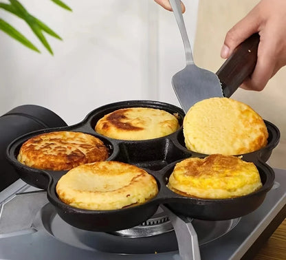 1PCS Egg Frying Pan Nonstick Pancake Pans 5-Hole Cookware Pancake Pan Egg Burger Ham Pan Suitable for Gas Stove Induction Cooker