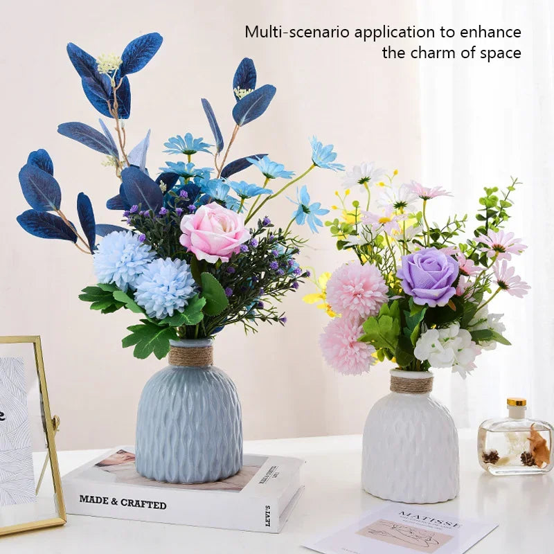 1PC Water Ripple Vase,Flower Pot Basket,Twine Plastic Vase,Small Fresh Flower Arrangement Vase,Scandinavian Home Decoration
