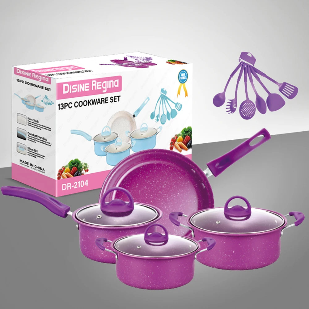 Juego de utensilios de cocina de cocina de 13 piezas Pots antiadherente de cocina Juego de cocina Regalos de cocina para amigos y familiares