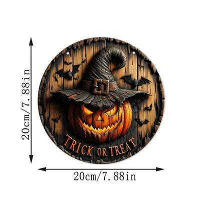 Halloween tre krans logo retro gresskarhode skrekk kunst dekorasjon, hjemme hage gårdsplass tre hengende anheng