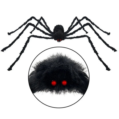 30 cm/50 cm/75 cm/90 cm/125 cm/150 cm/200 cm Halloween Giant Black Plush Spider Decoration Haunted House Prop Indoor Outdoor Decor