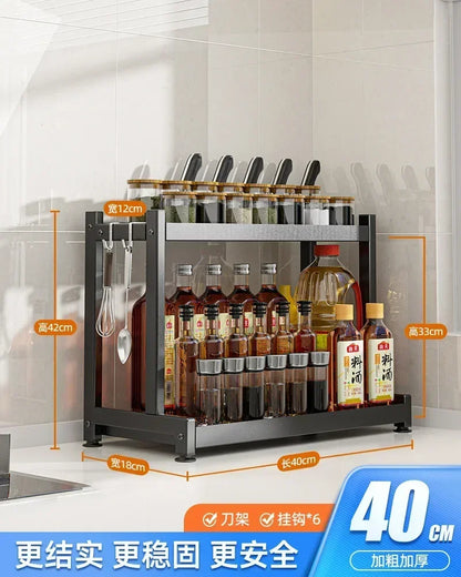 Knife Stand Door Organizer Spices Spice Racks Rack Jars Cutting Seasoning Drain Kitchen 2/3layers Condiments Storage Rack Board
