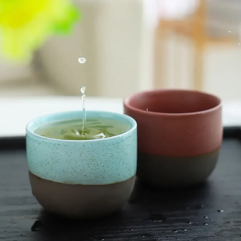 120ML Creativity Retro Teacups Rough Pottery Handmade Family Master's Cup Matte Kiln Coffee Mug Teahouse Chinese Kung Fu Tea Cup