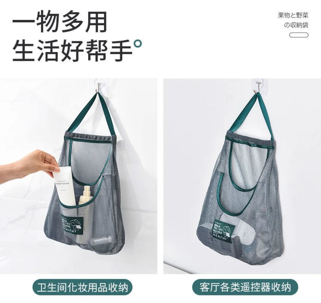 Fruit and Vegetable Storage Bag Kitchen Single and Double Layer Onion Ginger Garlic Storage Mesh Bag Multifunctional Storage Bag