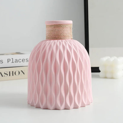 1PC Water Ripple Vase,Flower Pot Basket,Twine Plastic Vase,Small Fresh Flower Arrangement Vase,Scandinavian Home Decoration