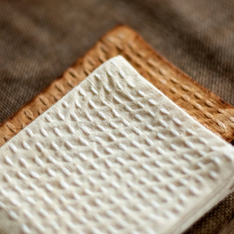 Handmade Cotton Linen Dishcloth Japanese Style Table Napkins Tea Ceremony Plant Staining Serving Tea Towel Accessories