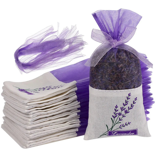 30pcs Sache de saquetas vazias Impressão de flor Fragrância de lavanda Fragrância Sacos de saqueta para flores seca Fragrância de armazenamento lavanda