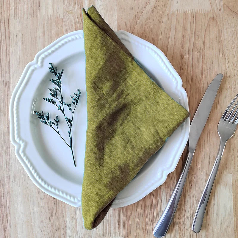 4PCS 40X40CM Pure Linen Napkins Cloths Soft Comfortable Fabric Reusable Kitchen Accessories for Wedding Birthday Parties