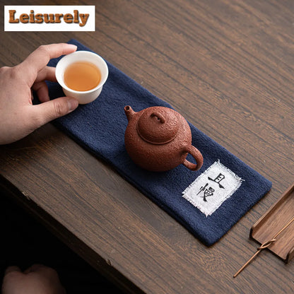 Absorbent Cotton Linen Tea Towel Aesthetic Teapot Cleaning Towel Dish Towels for Kitchen Tea Napkins Tea Cloth Tea Items Craft